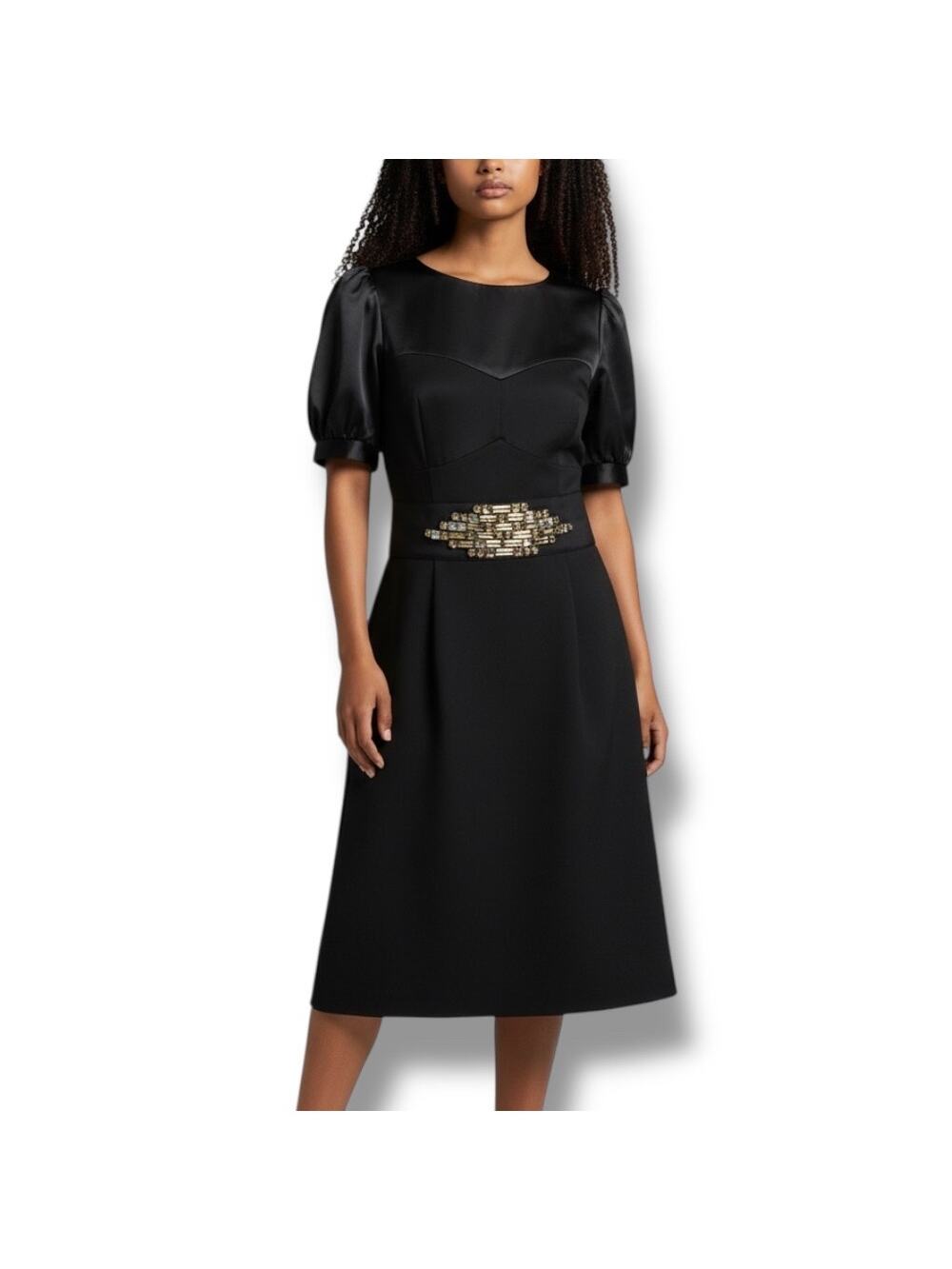 NWT NUE by Shani Size 12 Black Dress Built-in Body Shaper Nordstrom